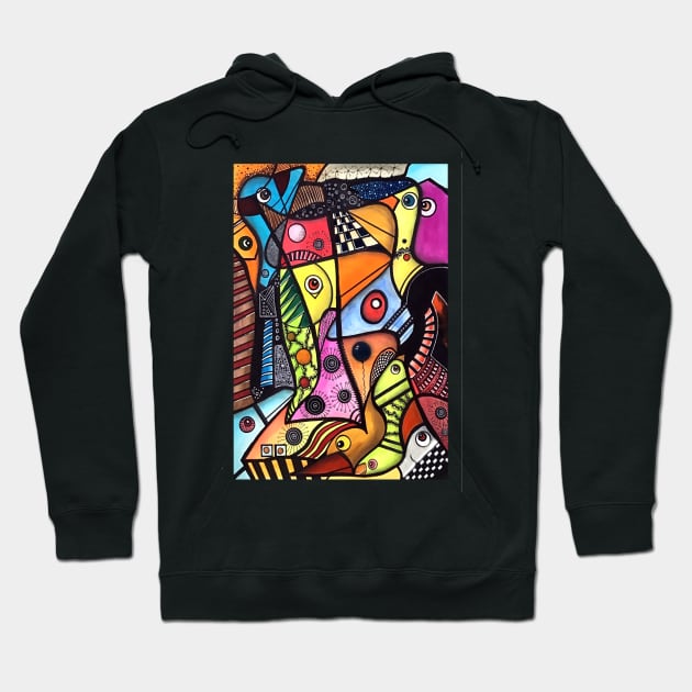 Abstract Art... and some birds... Hoodie by AtelierFafard